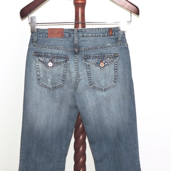 Bongo distressed/destroyed boot cut denim jeans - Picture 5 of 6
